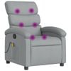 vidaXL Massage Recliner Chair Reclining Armchair Single Sofa Light Grey Fabric