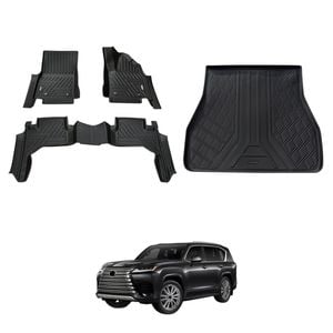 AUSGO Floor Mats & Boot Liner Set for LEXUS LX Series LX500d LX600 5-Seat 2021-2025 Car Floor Liners Cargo Mat