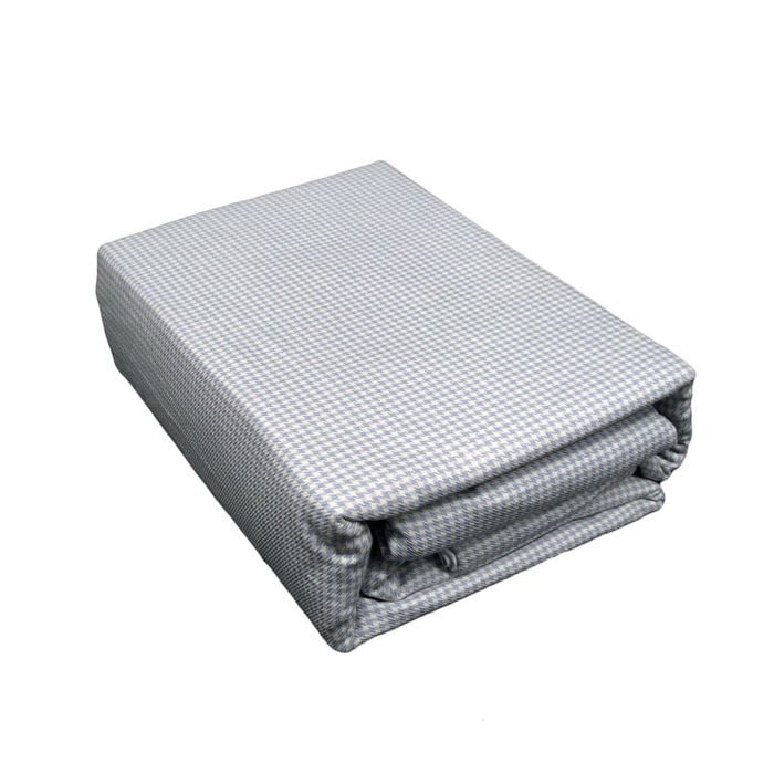 Houndstooth Blue High Thread Count Cotton Quilt Cover Set Queen