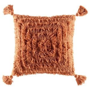 Kas Australia Fringe Filled Cushion w/ Tassle Decor Square 50x50cm - Rust