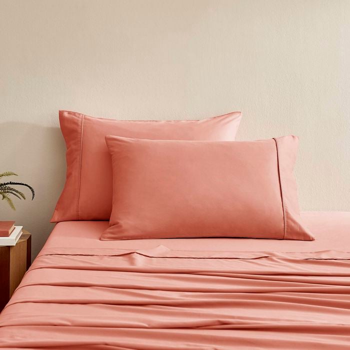 Serene 400tc Bamboo Cotton Sateen Standard  Pillowcase Clay - Twin Pack