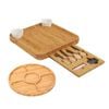 Catzon 2Pcs Bamboo Cheese Board Set Fruit Dessert Platter with Knife Bowl