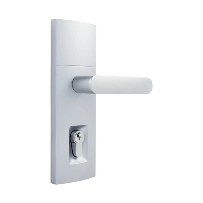 Gainsborough Satin Chrome Trilock Contemporary Contour Double Cylinder Entrance Lever Set