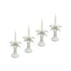 4PK Ceramic 17cm Taper Palm Candle Holder Home Decor - Green