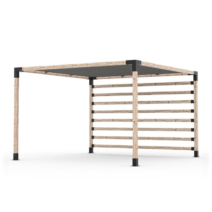 Toja Grid 3.66 x 3.66m Pergola Kit W/ Post Wall & Shade