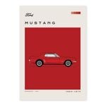 Mid Century Style Cars - Ford Mustang Red A1 Poster Print