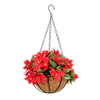 Un-Real 33cm Red Artificial Poinsettia Hanging Basket