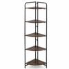 Costway 5-Tier Folding Bookshelf Corner Shelf Rack Metal Anti-tip