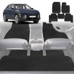 6D Diamond Car Floor Mats for Hyundai Kona Petrol (SX2) 2023-Current-Full Set-Black-Outback GT