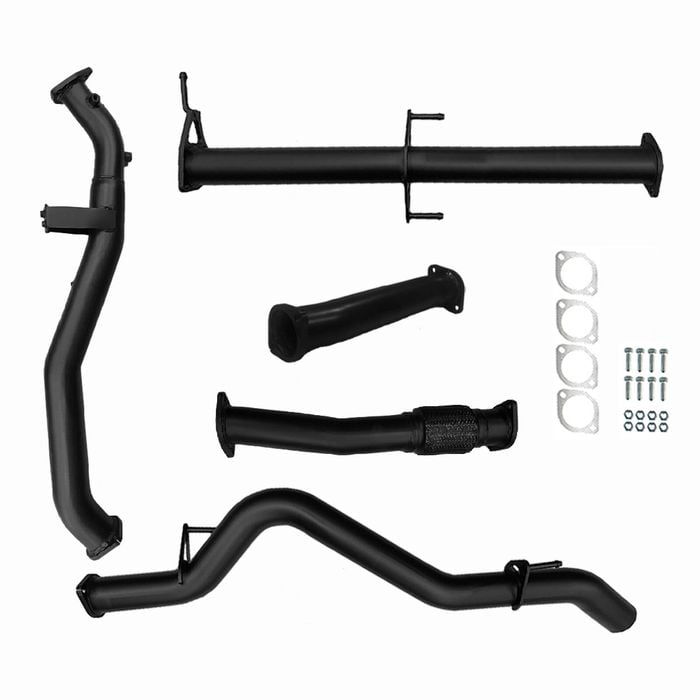 Ignite Exhausts Turbo Back For Mitsubishi Mr Triton 2.4l 3" No Cat & Straight Pipe Black Aluminised Steel