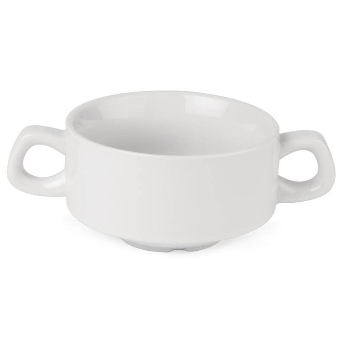 Olympia Athena Stacking Soup Bowls White Porcelain Vitrified 290ml Pack Of 12