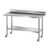 Cefito Stainless Steel  Kitchen  Bench W/ Splashback Work Table Prep Bench Commercial 1500x600mm 430
