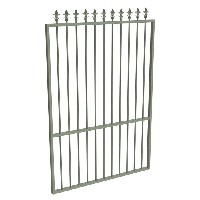 ProtectorAl 800 - 1200 x 1800mm Pale Eucalypt Aluminium Pool Gate Spear Top With Mid Rail