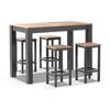 Balmoral 4 Seater Teak Top And Aluminium Patio Bar Setting