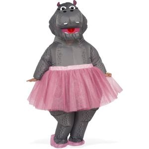 Inflatable Hippopotamus Halloween Costume for Adults Full Body Safari Animal Suit - Rubie's Official - Grey Colour, Standard