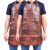 2x Pierre Cardin Professional Leather Apron Butcher Woodwork Barber Cognac