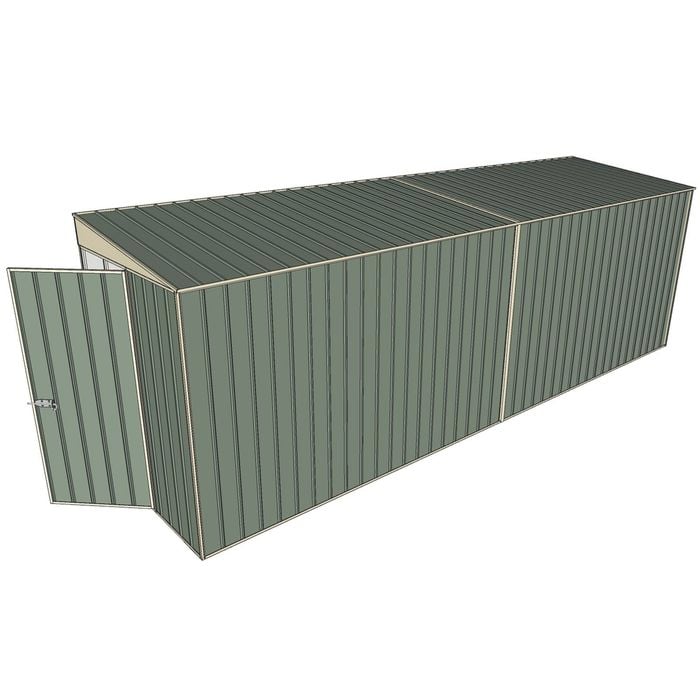 Build-a-Shed 1.5 x 6 x 2m Skillion Shed without Side Doors - Green