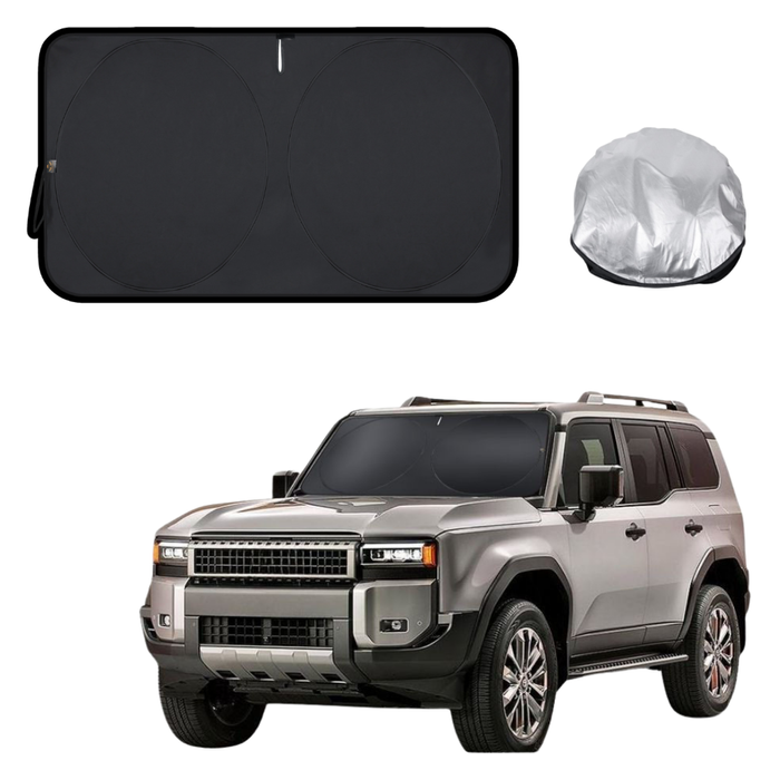 Front Windscreen Sun Shade for Toyota Prado 2024 - Current (J250) - Standard 150 x 85 cm - Black