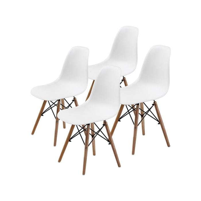 La Bella 4 Set White Retro Dining Cafe Chair DSW PP