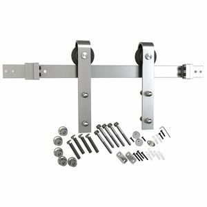 Rolltrak 2000 x 40 x 6mm Satin Nickel Barn Door Track Side Fix Set