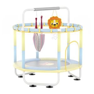 Advwin 55" Trampoline for Kids with Basketball Hoop Swings Sandbags Rings