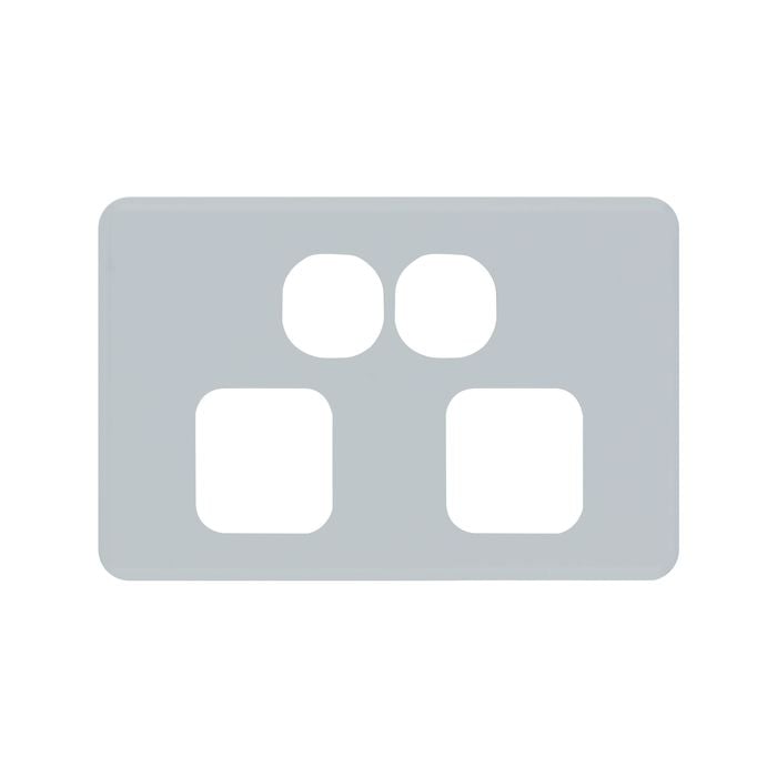 DETA Soft Grey S-Line Double Power Point Cover Plate