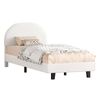 ALFORDSON Bed Frame King Single Boucle Mattress Base White