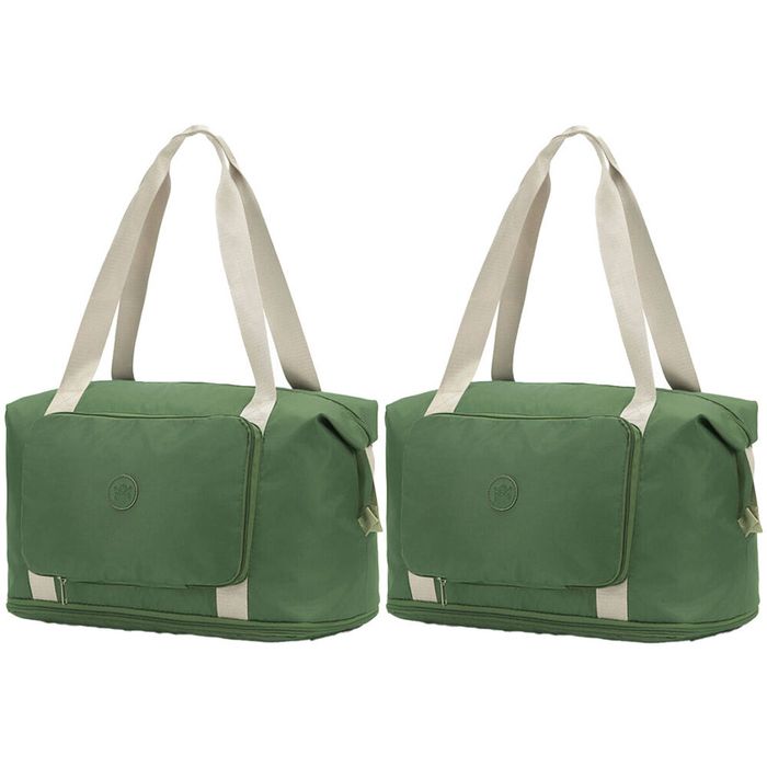 2x Tosca Lightweight Foldable & Expandable Flight Cabin Travel Tote Bag Moss