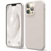 Silicone Phone Case For iPhone 13 Pro Shockproof Microfiber Lining - Beige