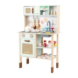 Costway Kid Play Kitchen Retro Toy Kitchen Set Oven Stove Playset