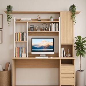 Artist 2-Tier Desk Bookshelf Organizer 24cm Depth Asymmetrical