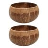 2PK LVD Coconut 13cm Bowl Border Carved Round Home Decor - Brown
