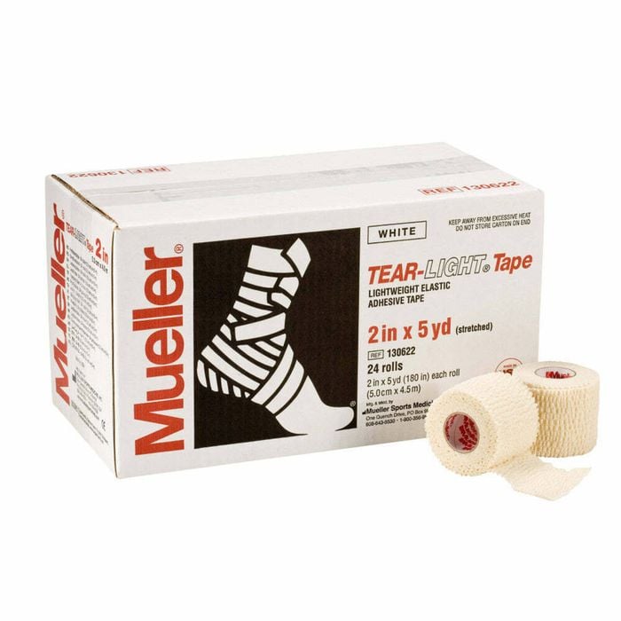 Mueller Tear-Light Sports Tape Black - 76mm x 4.5m - Box of 16