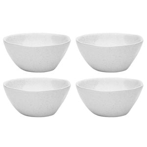 4PK Ecology Speckle Milk 11cm Stoneware Dip Bowl Round - White