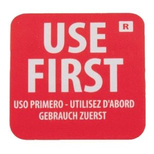 Hygiplas Food Rotation Labels Removable Use First Red 1000 Pack 25mm Commercial Kitchen Storage
