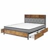 Advwin Queen Size Bed Frame with Headboard & Charging Station & Drawers and Queen Mattress 16cm White