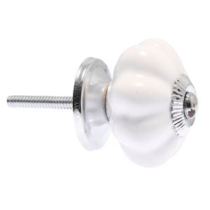 Lane White 43mm Ceramic Flower Knob