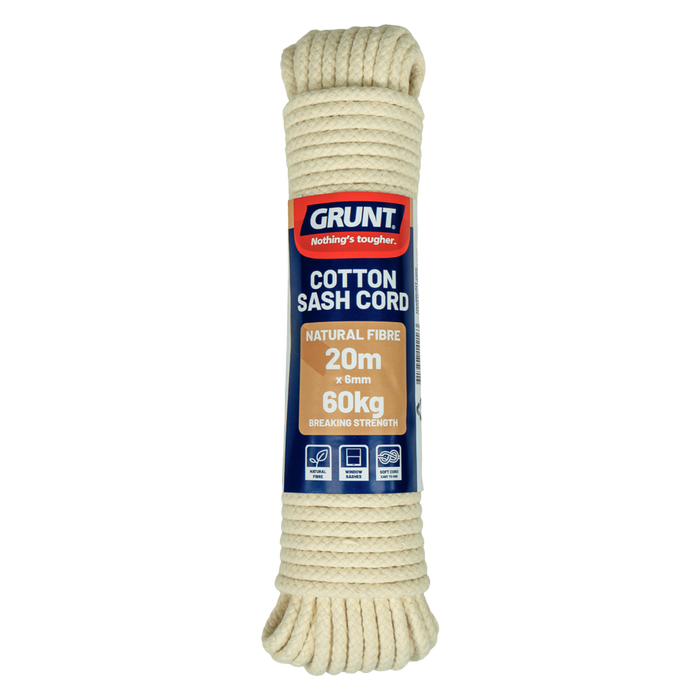 GRUNT 6mm x 20m Cotton Sash Cord