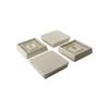 Surface Gard 40 x 40mm White Square Rubber Base Castor Cup - 4 Pack