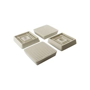 Surface Gard 40 x 40mm White Square Rubber Base Castor Cup - 4 Pack