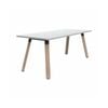 Olg Plantation Boardroom Table 4 Leg Solid Oak Frame White Top L2100mm X W900mm