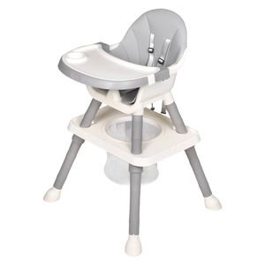 Ufurniture 5-in-1 Baby High Chair Toddler Activity Desk Baby Standing Helper Chair Kids Table Chair Set, White+Grey
