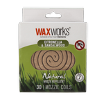 Waxworks Citronella And Sandalwood Mosquito Repellent Coils - 30 Pack