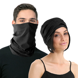 Seamless Tube Bandana Head Scarf Face Cover Mask Gaiter Ski Snow in Black - Black | One Size | Face Mask