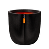 Capi 43cm Black Groove Outdoor Plant Pot