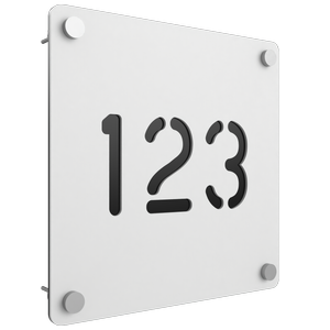 ProtectorAl 280 x 280mm Pearl White Aluminium Cut Through Custom House Sign