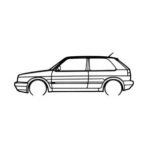 Ignite Laser Volkswagen Golf GTI Mk2 Silhouette Metal Wall Art Coated Black 47inch/120cm