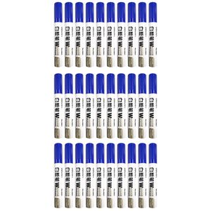 3x 10pc Deli Office/home Erasable Whiteboard Marker/pen Bullet Tip Blue