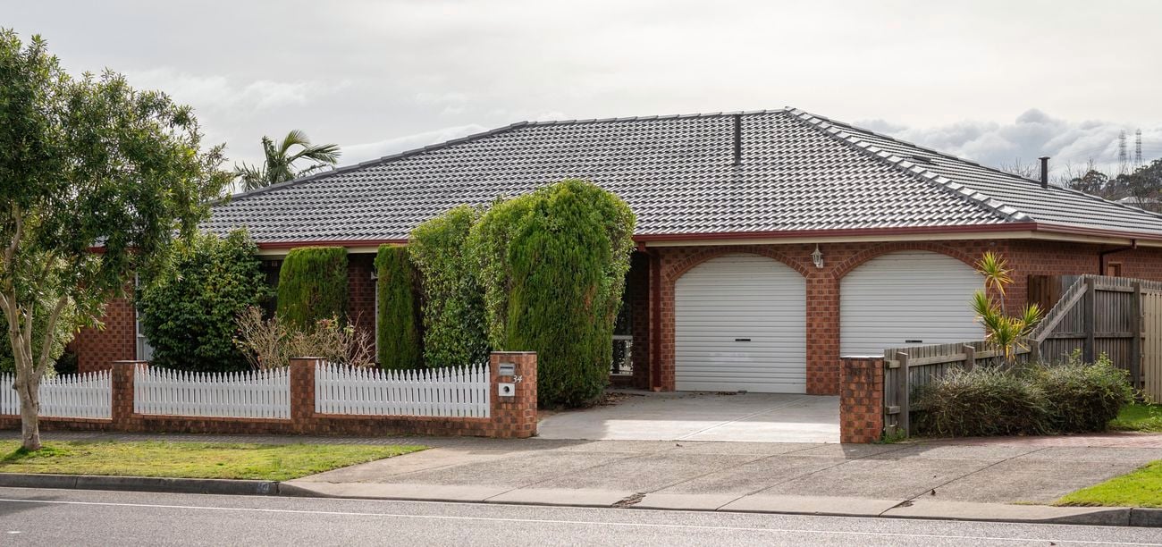 Before shot of House Front facade - Brown Brick House