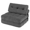 Costway Soft Sofa Convertible Sleeper Chair-Grey